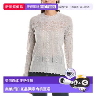自营InCashmere Pointelle Cashmere Sweater - gray 美国奥莱直