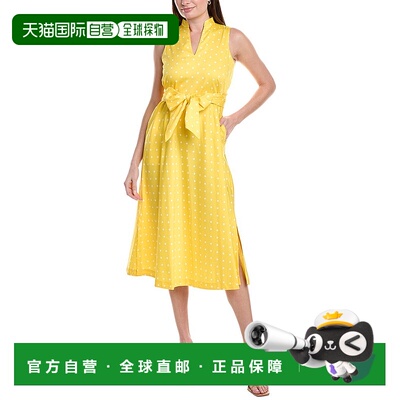 自营Anne Klein娇小Beekman圆点长裙-黄色 新款 美国奥莱直发