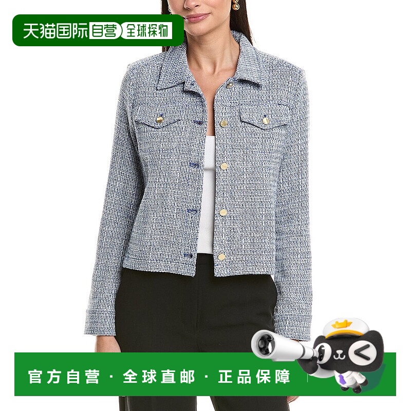 自营J.McLaughlin Colby Linen-Blend Jacket - blue/multi 美国