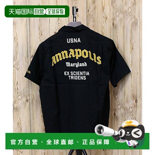 日本直邮AVIREX 安纳波利斯半袖刺绣军事风男士工作衬衫 [AV1129E