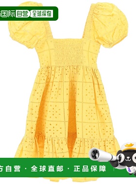 香港直邮GANNI 女士连衣裙 F7925342 AW2023 黄色 BRODERIE MINI