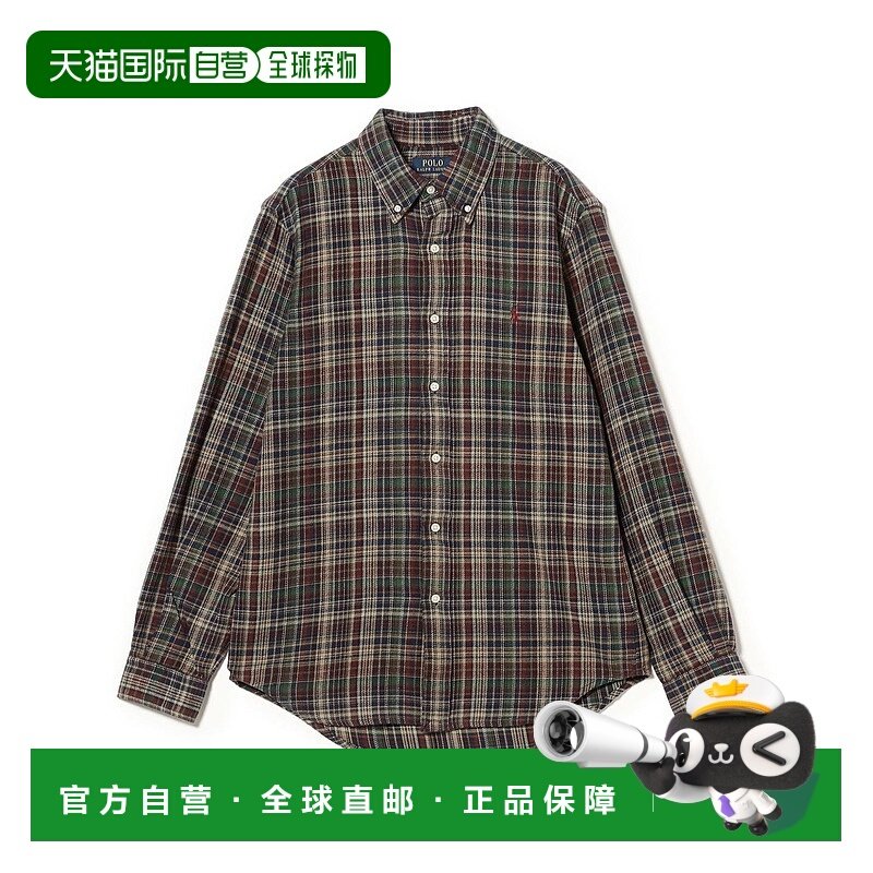 1h可退 日本直邮Polo Ralph Lauren 男装 经典版型 格纹 绒感法兰