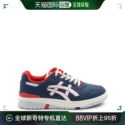 香港直邮潮奢 Asics 亚瑟士 男士 海军蓝皮质运动鞋 FLK1010011