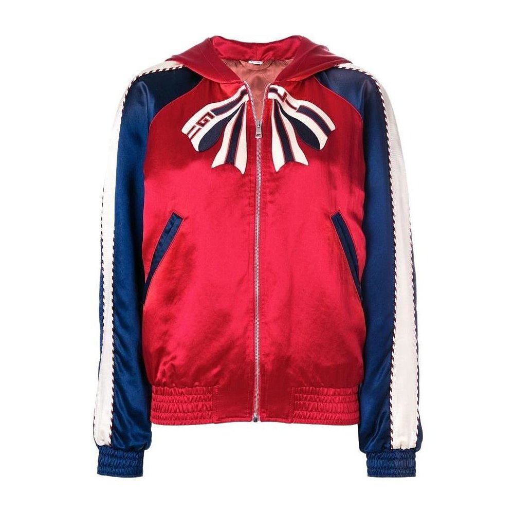 GUCCI 女士西服 502764XR9376672 AW2018 红色 虎头连帽休闲夹克