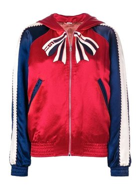 GUCCI 女士西服 502764XR9376672 AW2018 红色 虎头连帽休闲夹克