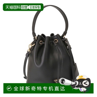 日本直邮PRADA 黑1 皮革迷你包 三角形标志抽绳包单肩包手提包