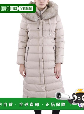 自营TAHARI Women's Phoebe Oversized Faux Fur Trim Maxi Coat,