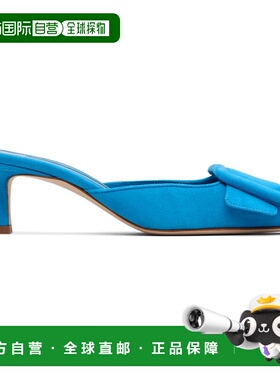 香港直邮MANOLO BLAHNIK 莫罗 伯拉尼克 女士 蓝色 Maysale 中跟