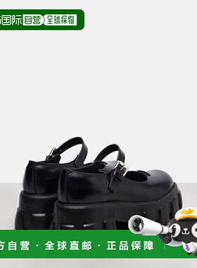 香港直邮Prada 普拉达 女士 Monolith 皮质玛丽珍平底鞋
