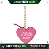 GANNI 女士粉色 Funny Zipped 零钱包 香港直邮潮奢 Heart 甘尼