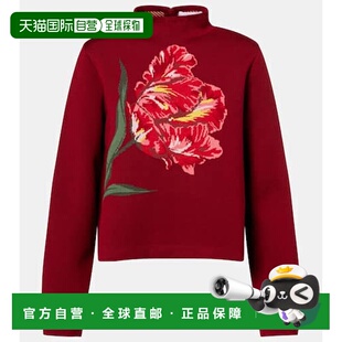 1h可退 香港直邮CAROLINA HERRERA 女士 花朵提花棉质羊毛毛衣