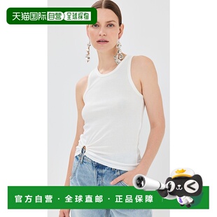 1h可退 香港直邮Rabanne 女士 Piercing 标志背心上衣 white白色