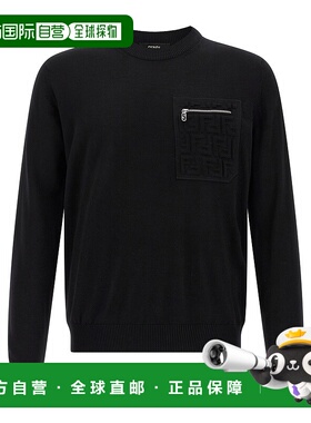 香港直邮FENDI 男士户外T恤 FZE035ATMOF0QA1 AW2025 黑色 PULLOV