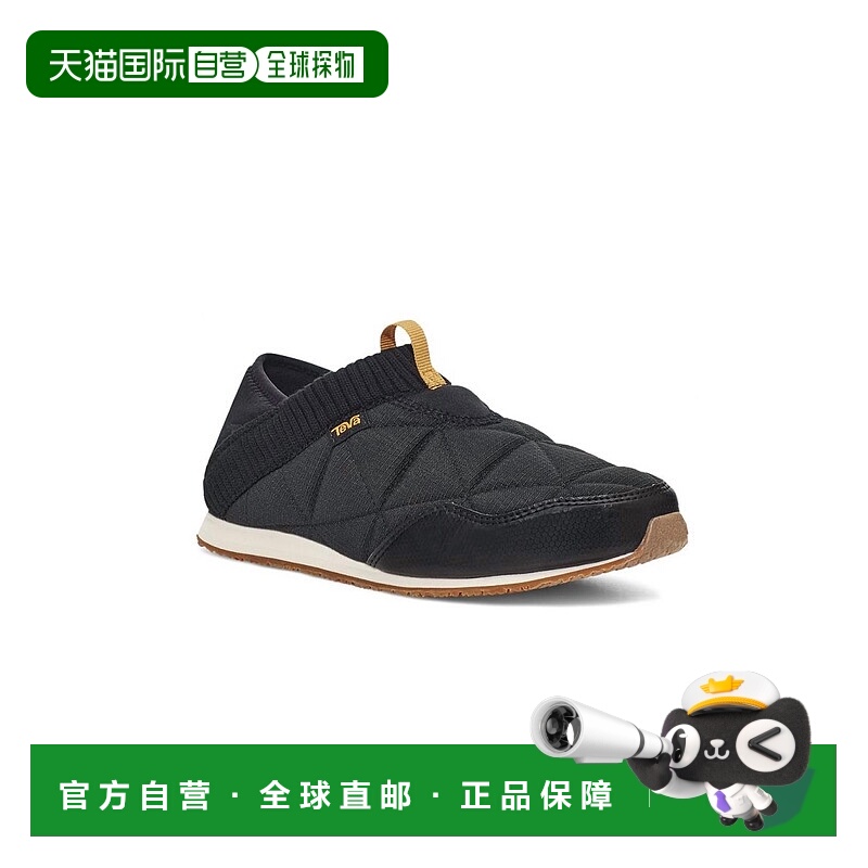 自营teva女式Reember滑穿鞋，黑色/桦木色 美国奥莱直发