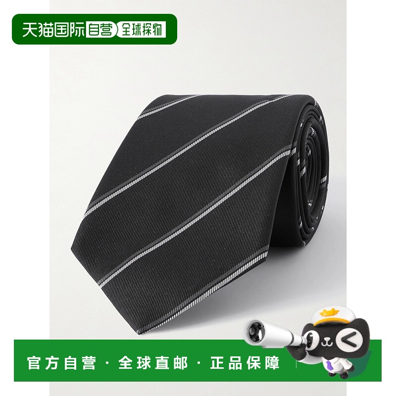 1h可退 香港直邮潮奢 Saint Laurent 圣罗兰 男士 條紋寬領帶 825