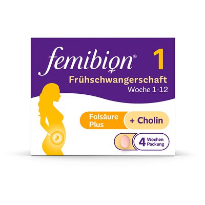 欧洲直邮德国Femibion伊维安1段孕早期活性叶酸胆碱复合维生素4周