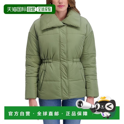 自营Kensie褶皱羽绒服-绿色 美国奥莱直发夹克