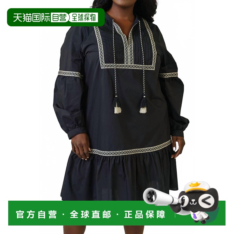 自营 marie oliverMimi长袖迷你连衣裙-黑色-黑色 美国奥莱直发