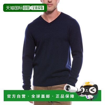 自营Magaschoni Wool-Blend V-Neck Sweater - navy 美国奥莱直发