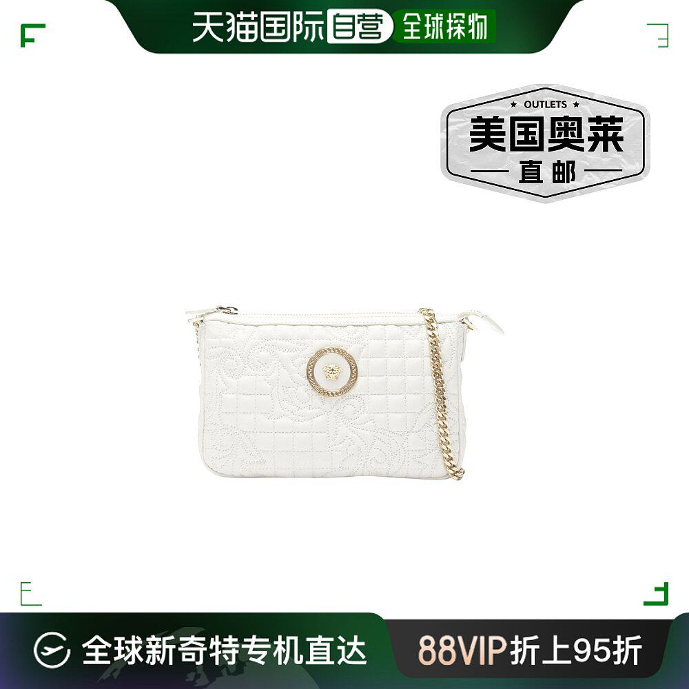 新款 versace vanitas 白色巴洛克绗缝金色美杜莎金属链条斜挎包