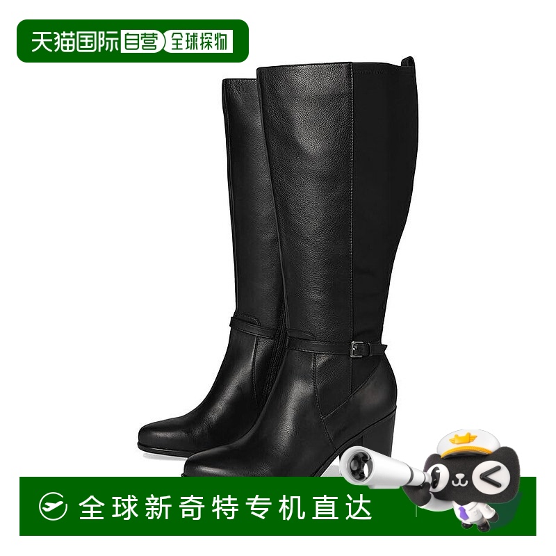 自营 Naturalizer Kalina J3012L1004女式美国10码黑色皮革及膝长