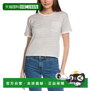 自营 frame denimFRAME Linen Cropped T-Shirt - white 美国奥莱