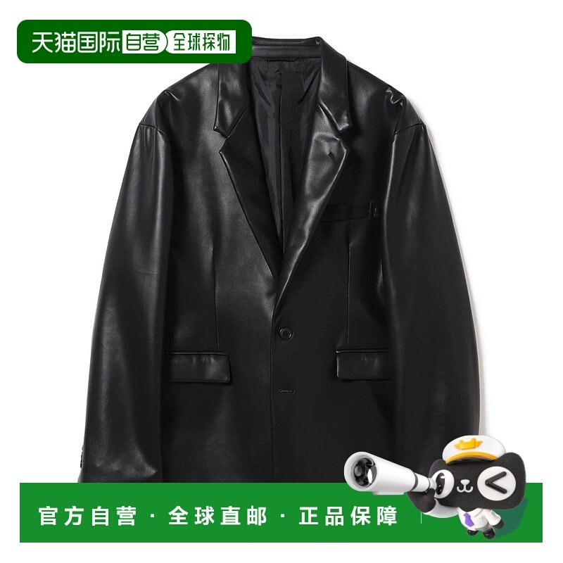 1h可退 日本直邮ambiance 男士仿皮西装外套 单排扣修身设计 9216
