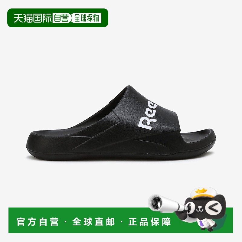 韩国直邮Reebok  Clean Slides 系列 简约舒适一字拖鞋 男款 黑色