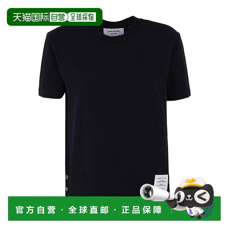 1h可退 香港直邮THOM BROWNE 女士T恤 FJS013A00050415 AW2025 蓝