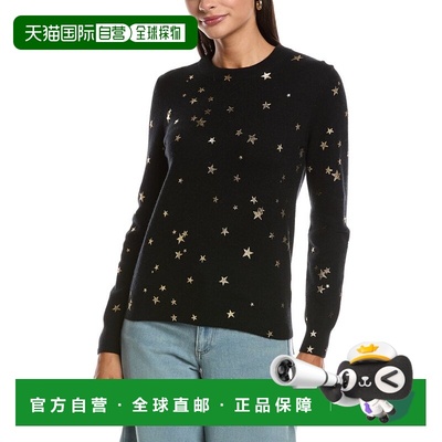 自营Minnie Rose Foil Star Cashmere Sweater - black 美国奥莱