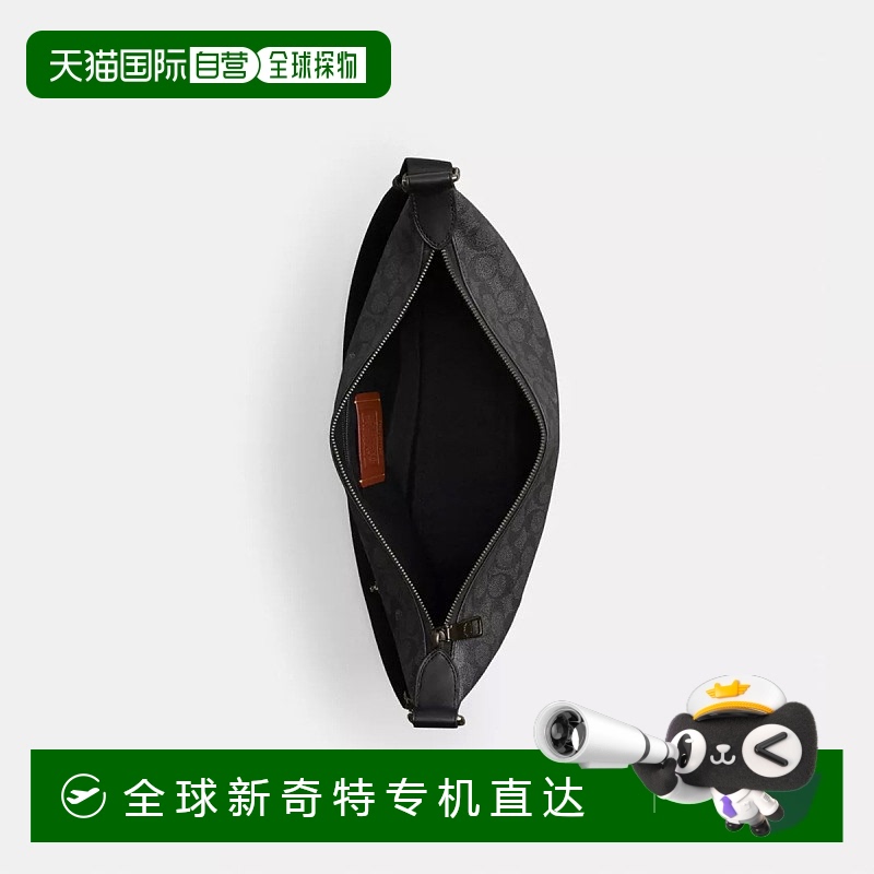 香港直邮COACH 奥莱款男士PVC配皮单肩斜挎包