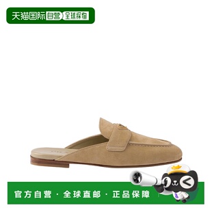 香港直邮PRADA 女士凉鞋 1D766N103F010F0379 SS2025 棕色 绒面拖