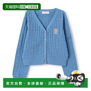 儿童心形纽扣猫咪刺绣针织开衫 piano 6053 日本直邮mezzo 1h可退