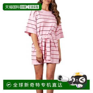 luccaCybelle粉色条纹针织迷你连衣裙 自营 美国奥莱直发