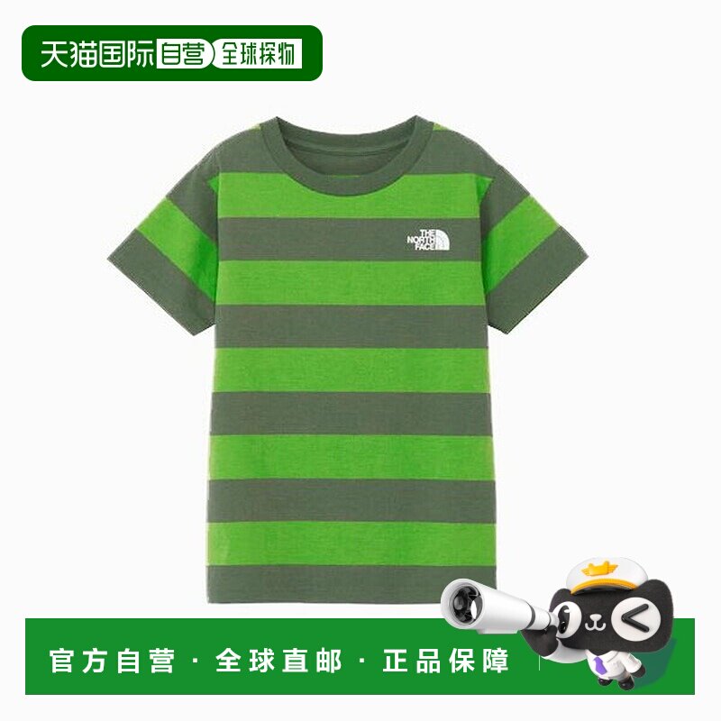 日本直邮The North Face 北面 儿童短袖T恤 条纹 绿色 140-160 NT图片