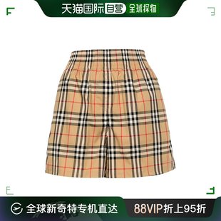 香港直邮潮奢 复古格纹高腰 99新未使用 巴宝莉 女士 Burberry