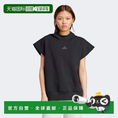 自营Women's adidas Soft Lux Loose Sleeveless Hoodie - black