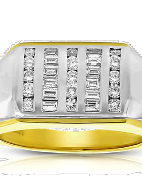 自营 vir jewels0.63 克拉男士钻石订婚戒指 18K 双色金 SI1 净度