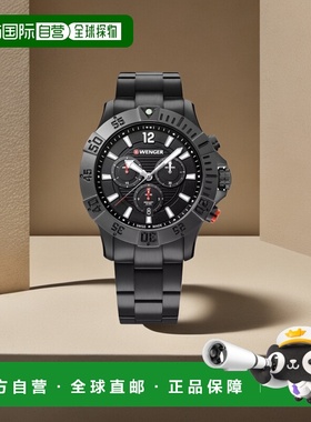 自营 Wenger Swiss Army 男式 01.0643.121 Seaforce 黑色表盘手