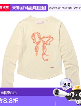 韩国直邮Ames Worldwide 女士女装T恤RIBBON GRAPHIC LS TEE CREAM