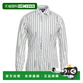 white白色 1h可退 舒适时 男士 条纹衬衫 香港直邮versace 范思哲