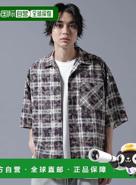 1h可退 日本直邮Danke Schon 男女同款染色格纹开襟衬衫 78451232