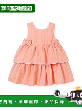 自营janie and jack珍妮和杰克分层褶边连衣裙-粉红色 美国奥莱直