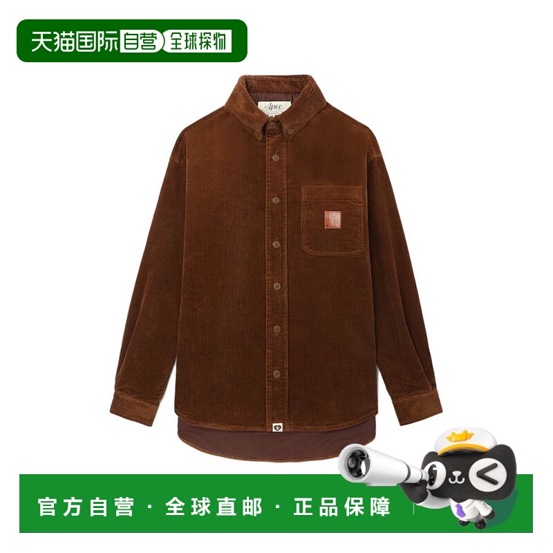 1h可退 日本直邮A BATHING APE 女装 纯棉灯芯绒衬衫外套 半拉链