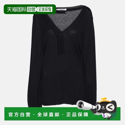 自营Marina Rinaldi Navy Blue Silk Knit Full Sleeve Sweater -