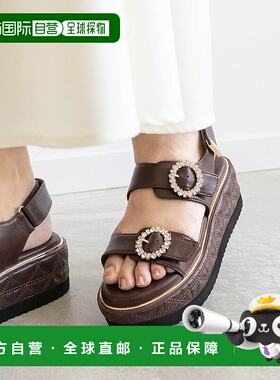 日本直邮RANDA 比尤与绗缝运动凉鞋 厚底 黑色 RA041BW15137