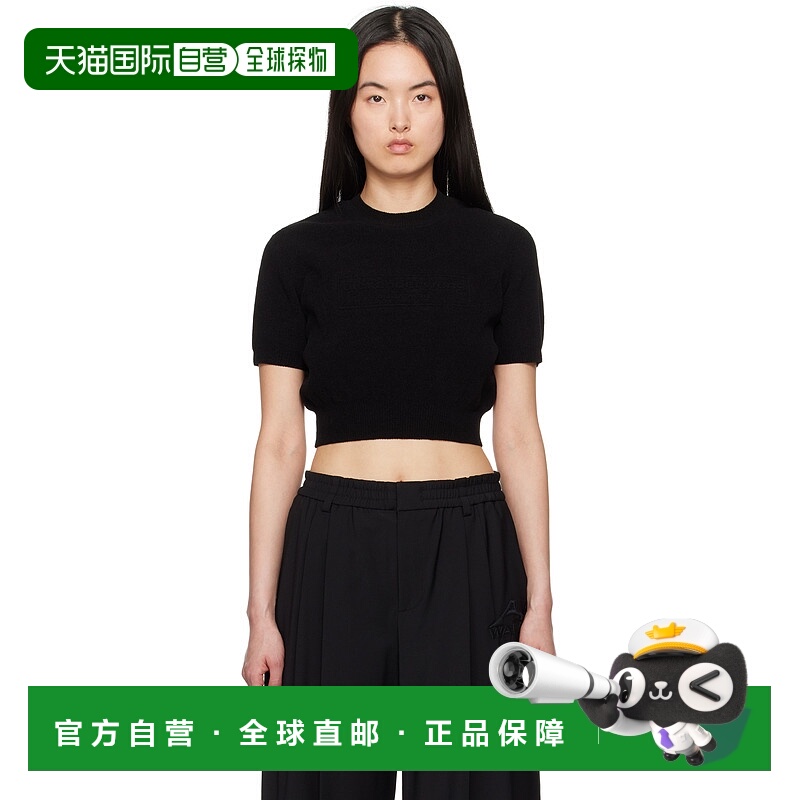 香港直邮潮奢 Alexander Wang 亚历山大 王 女士 黑色 Logo-Embos