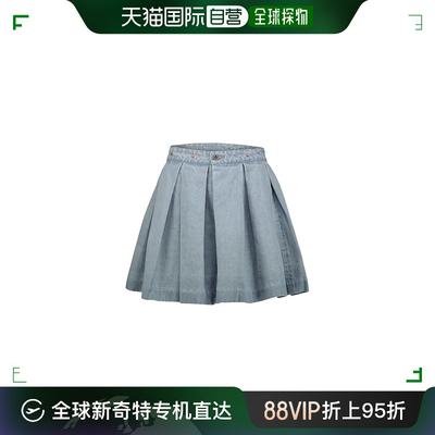 香港直邮潮奢 Vetements 维特萌 女士 褶皱牛仔半身裙 WE64SK600