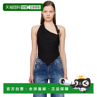 1h可退 香港直邮versace 范思哲 女士 黑色 Baroque Buckle 上装