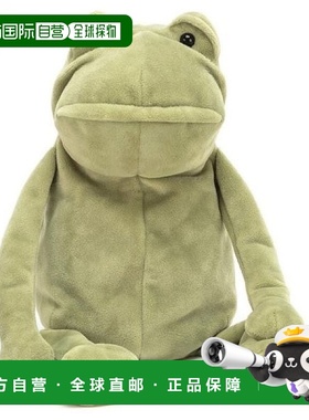 欧洲直邮Jellycat Fergus浅绿色聚酯纤维青蛙玩偶毛绒可爱玩具